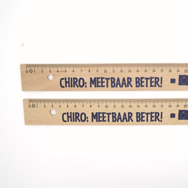 Wooden ruler 30 cm with steel side